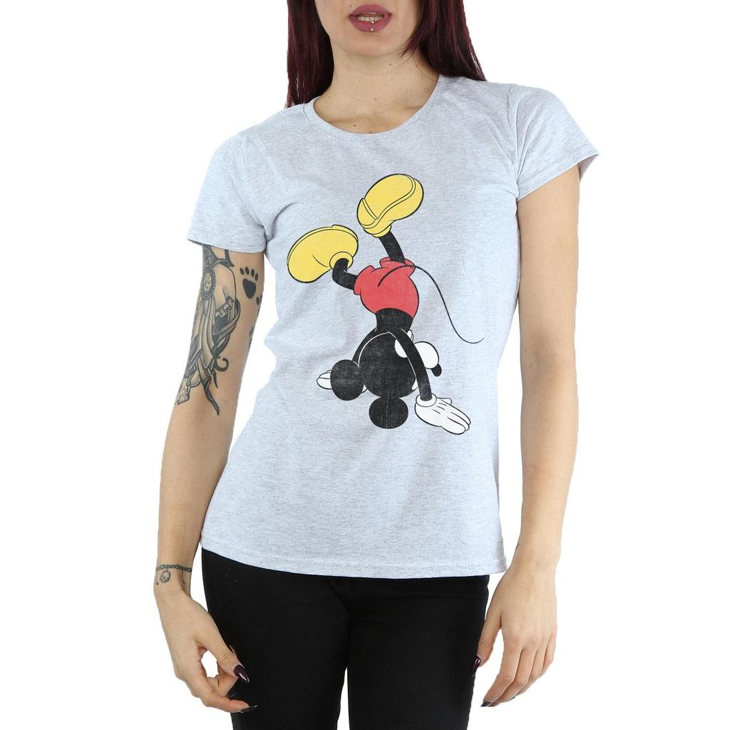 Disney Womens/Ladies Mickey Mouse Upside Down Cotton T-Shirt