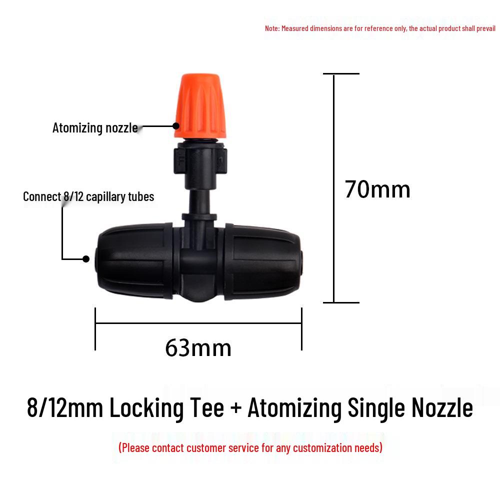 Orange Automatic Atomizing Sprinkler Head for Garden Irrigation - Flower Waterer, Drip Irrigation, Cooling, and Dust Removal Accessories