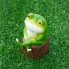 Cartoon Small Frog Statue Resin Crafts Animal Ornament Think Frog Figurine Living Room Bedroom