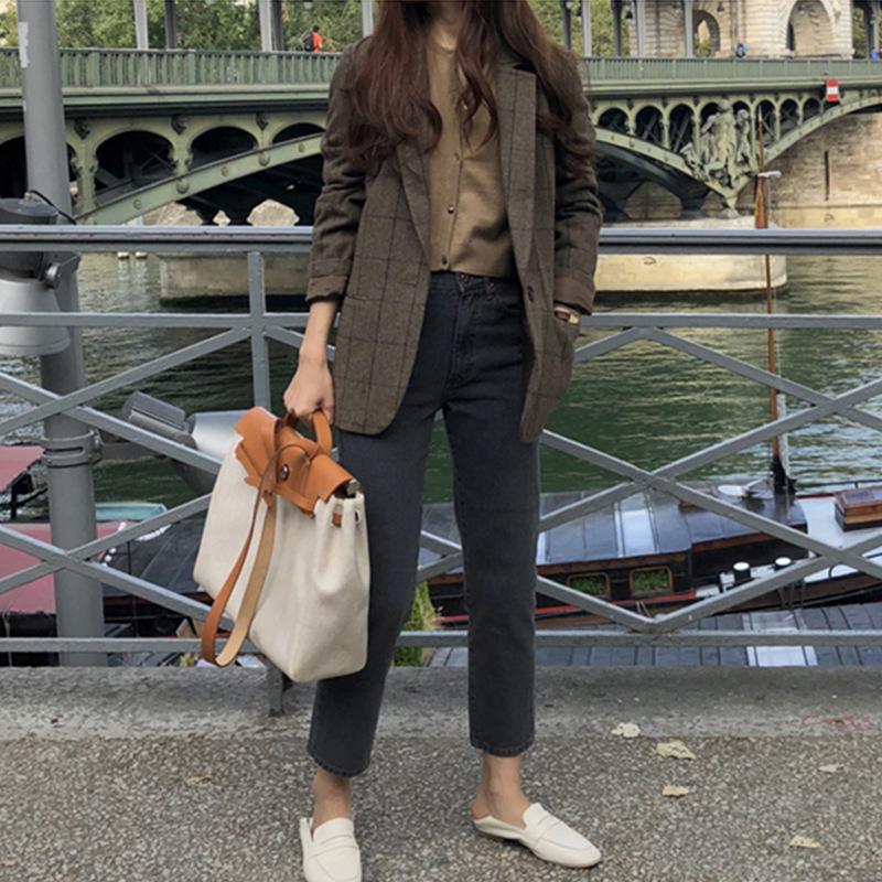 Женский повседневный деловой корейский тонкий пиджак с длинными рукавами