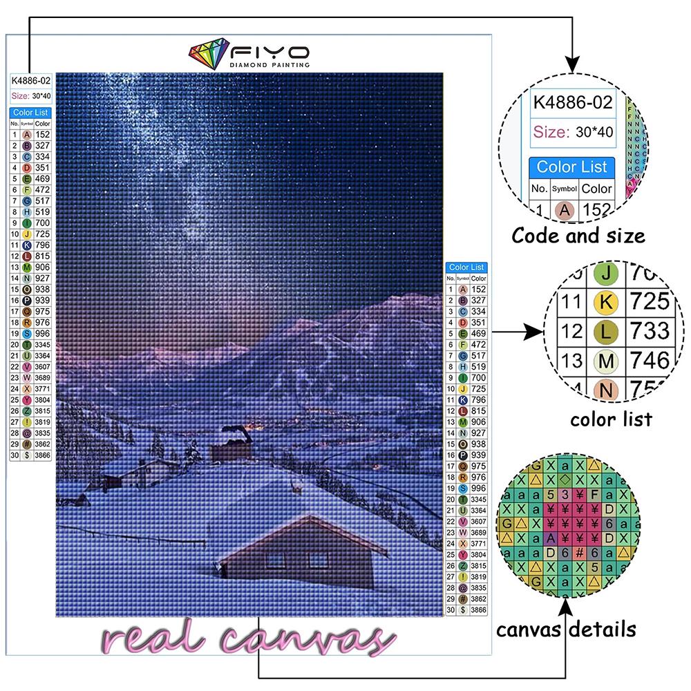5D DIY Snow Scene Cross Stitch Rhinestones Diamond Drawing Embroidery Mosaic Home Decor
