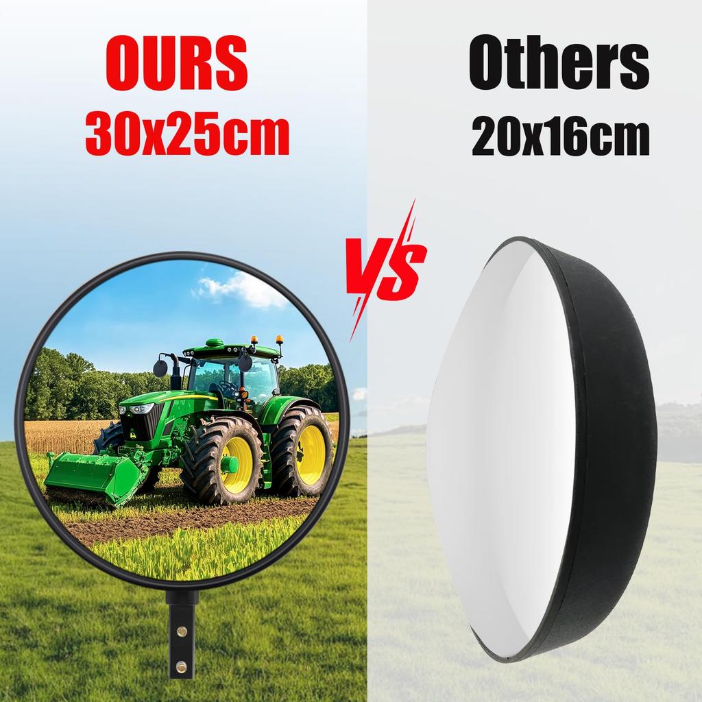 Круглое выпуклое боковое зеркало с кронштейном для дорожного зеркала для розничной торговли и аксессуар для зеркала заднего вида 9,8 дюйма Грузовики, Подъездные пути, Гаражи, Магазины,