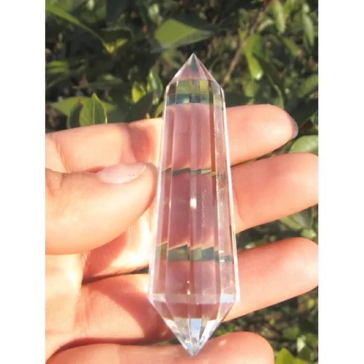 12 sided Clear Natural QUARTZ CRYSTAL Vogel Style Wand Point Healing 70mm