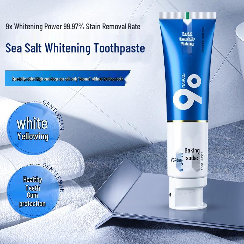 Морская соль Пищевая сода Отбеливающая зубная паста: Борется с неприятным запахом изо рта, пятнами, зубным камнем; Освежает, Осветляет, Защищает десны, Против кариеса, Большой размер