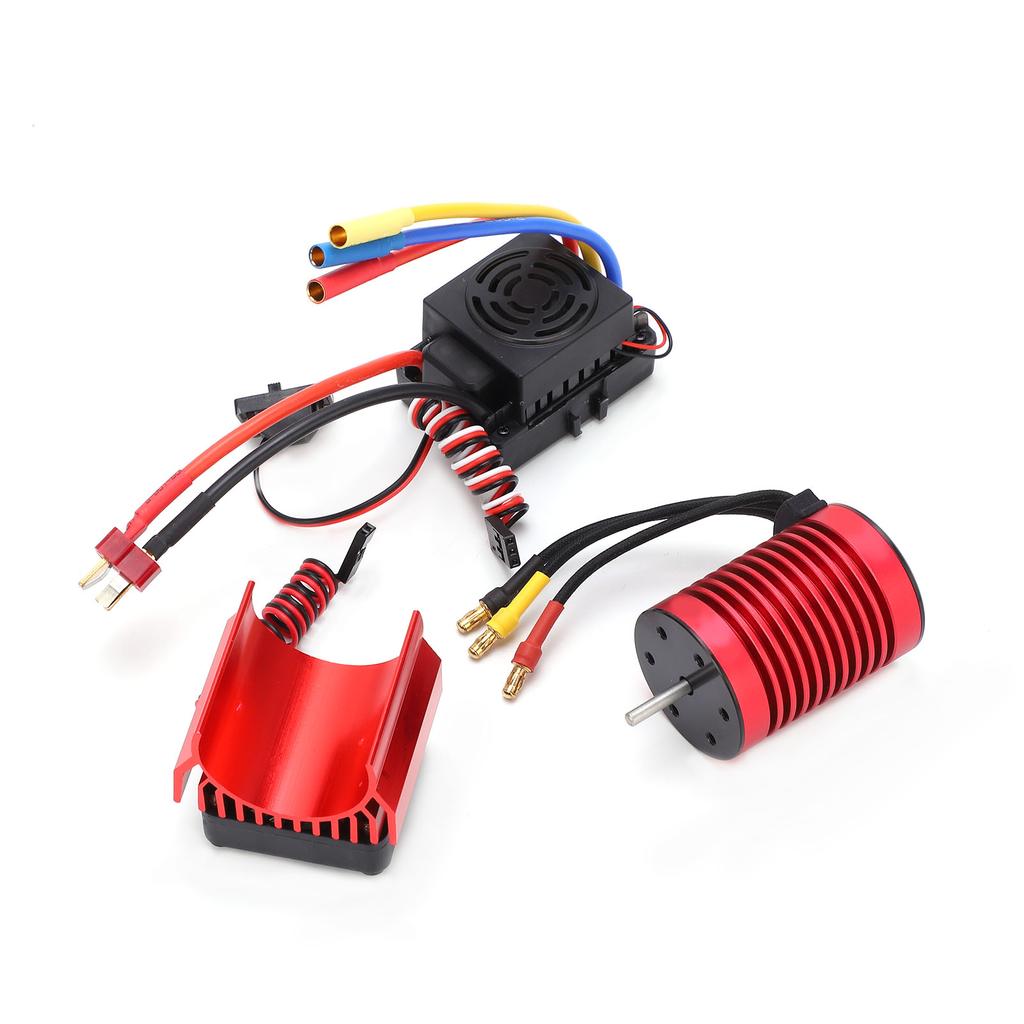 Waterproof F540 3300KV 4 Pole Brushless Motor 60A ESC Set with Heat Sink Combo for 110 RC Car