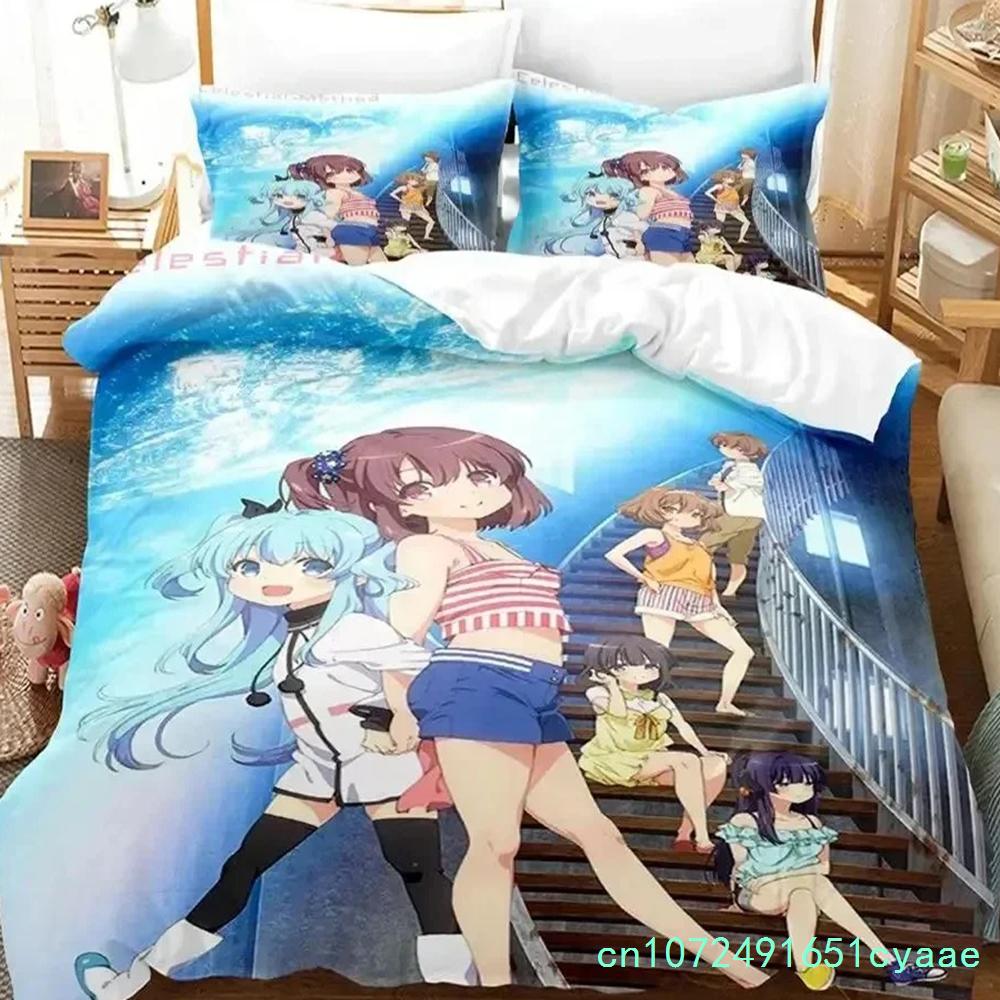 Аниме Sora No Method Celestial Method Комплект постельного белья для мальчиков и девочек Twin Queen Size Пододеяльник Наволочка Кровать для детей и взрослых