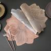 PVC Placemats for Dining Pressed Vinyl Metallic Flower Table Mats 15 Inch Round Tablemats Vinyl Place Mats for Kitchen Table Wedding Decorative