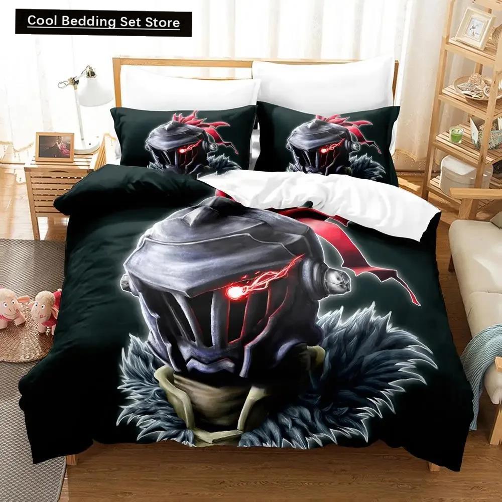 Comforter 3D Anime Goblin Slayer Bedding Set Bed Set Comforter King Queen Size Boys Adult Bedding Set