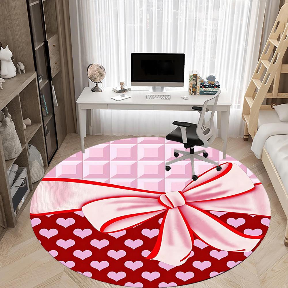 1pc Heart Bows Carpet for Office, Non-slip, Soft and Durable Office Rug, Perfect for Office yy260128076
