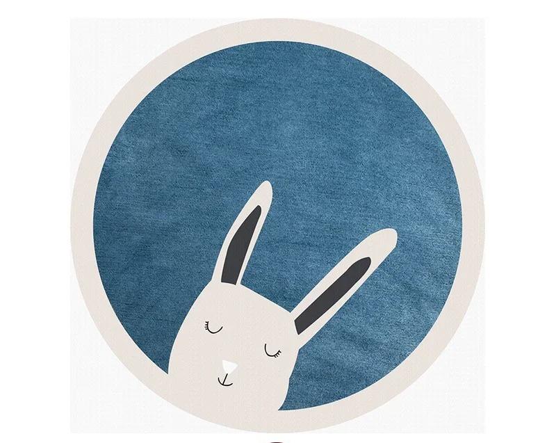 Мультяшные ковры для гостиной, милый декор для спальни, круглые коврики, нескользящий напольный коврик для стула, прикроватный ковер для детской комнаты, ковер для кабинета