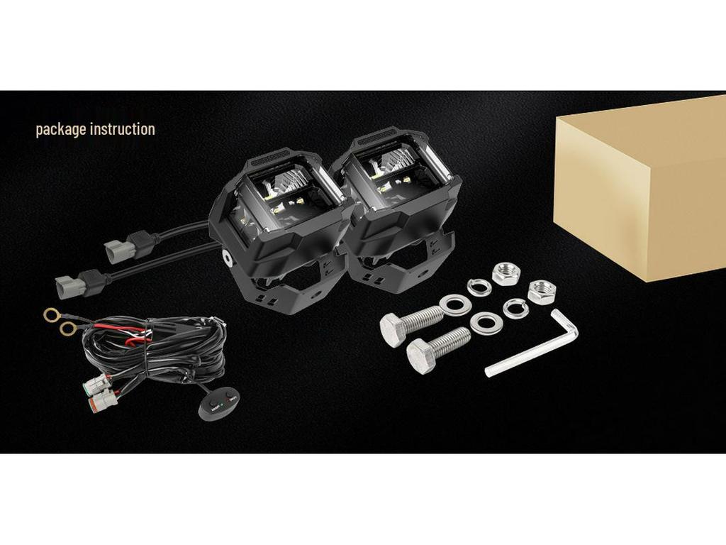 3-Inch LED Spotlight for Wrangler Off-Road Front Bumper A-Pillar Modification