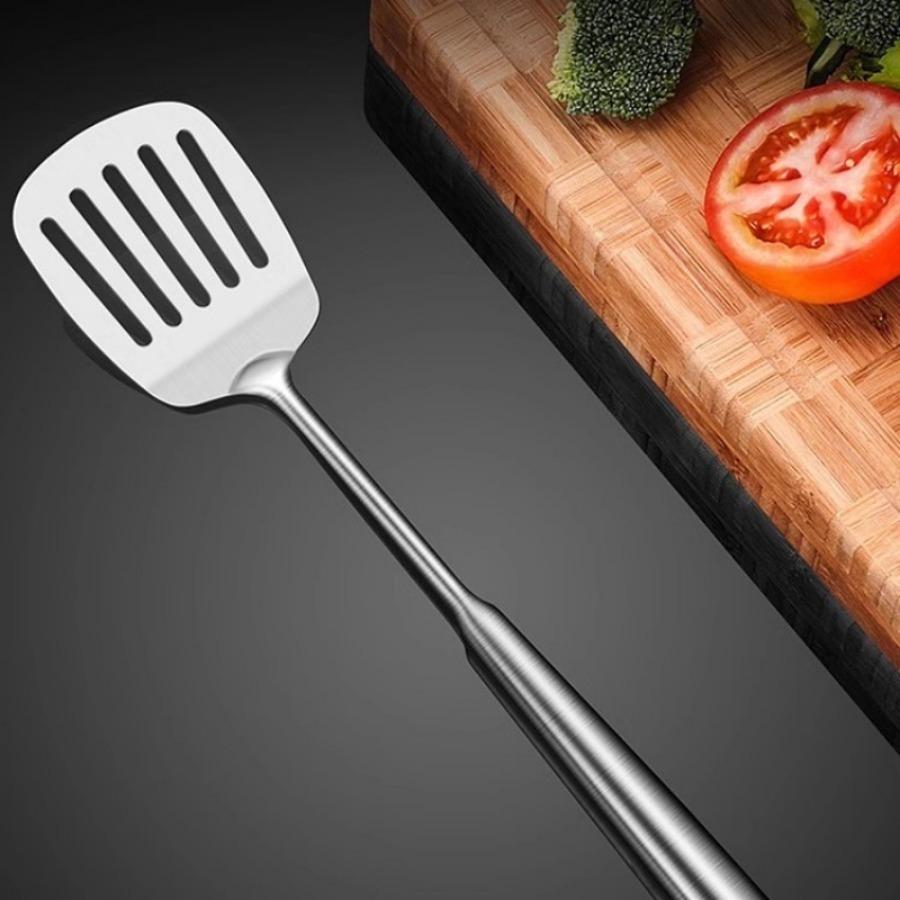 304 Stainless Steel Long Handle Wok Spatula Shovel Spoon Cooking Kitchen Tools Wok Ladle Skimmer Spoon Cooking Tools Utensil Set