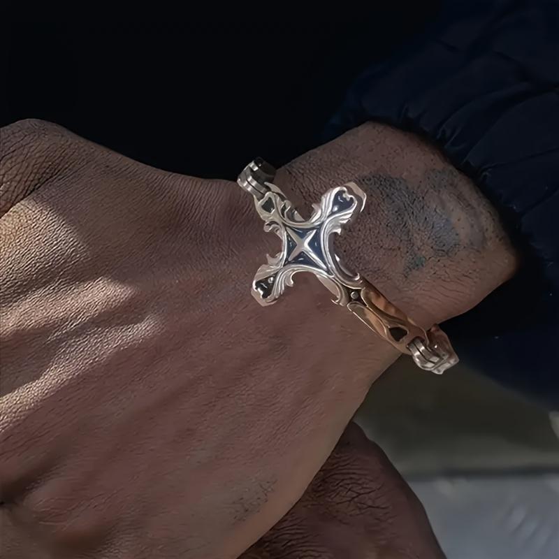 Fashion With 8mm Thick Man Trendy Emperor Chain Cross Bracelet Personalized Fashion Thick Stainless Steel