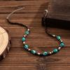 Gothic Skull Beaded Necklace Boho Wooden Choker Vintage Coconut Shell Necklace  Party