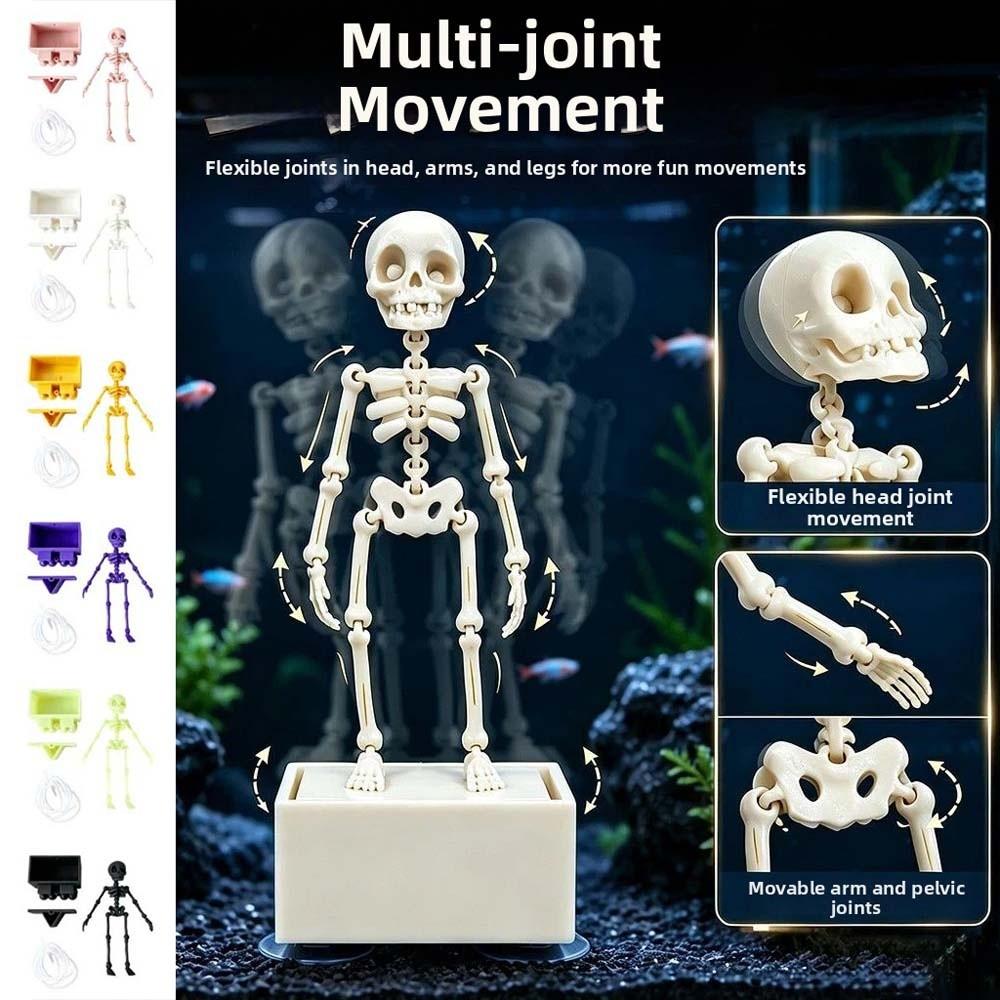 Plastic Dancing Skeleton Aquarium Ornament Movable Oxygen Skeleton Aquariums Enthusiasts