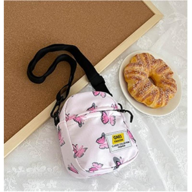 Маленькая детская сумка через плечо с бабочкой, женская милая новинка 2023 года, новая сумка через плечо в иностранном стиле, кошелек для детского сада