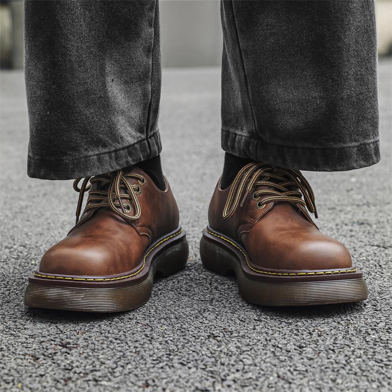 Модные весенние брендовые уличные туфли-оксфорды на толстой подошве, высококачественные деловые туфли на платформе в британском стиле, рабочая обувь для мужчин, повседневная, официальная