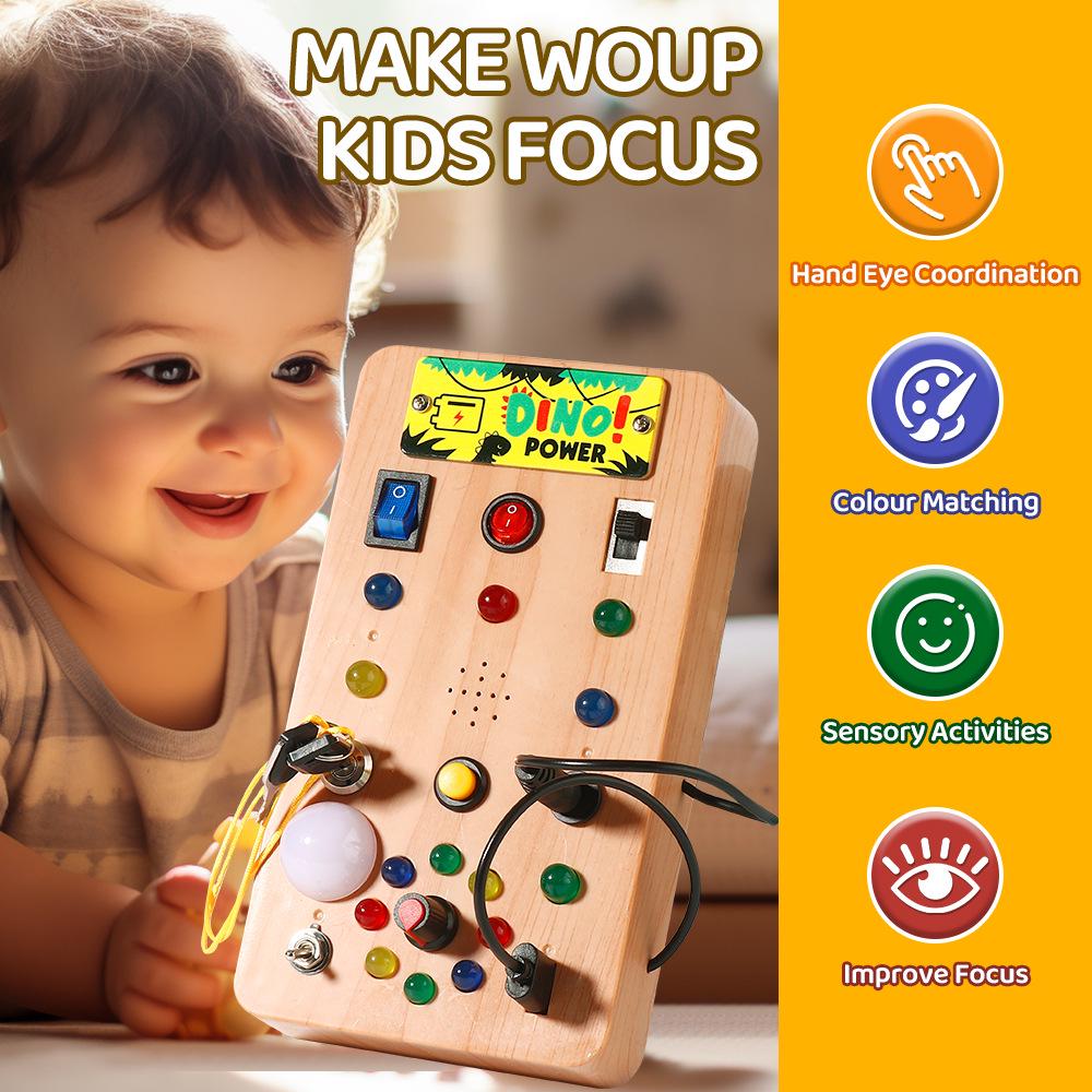 Cross-border Children's LED Interactive Busy Board Educational Toy