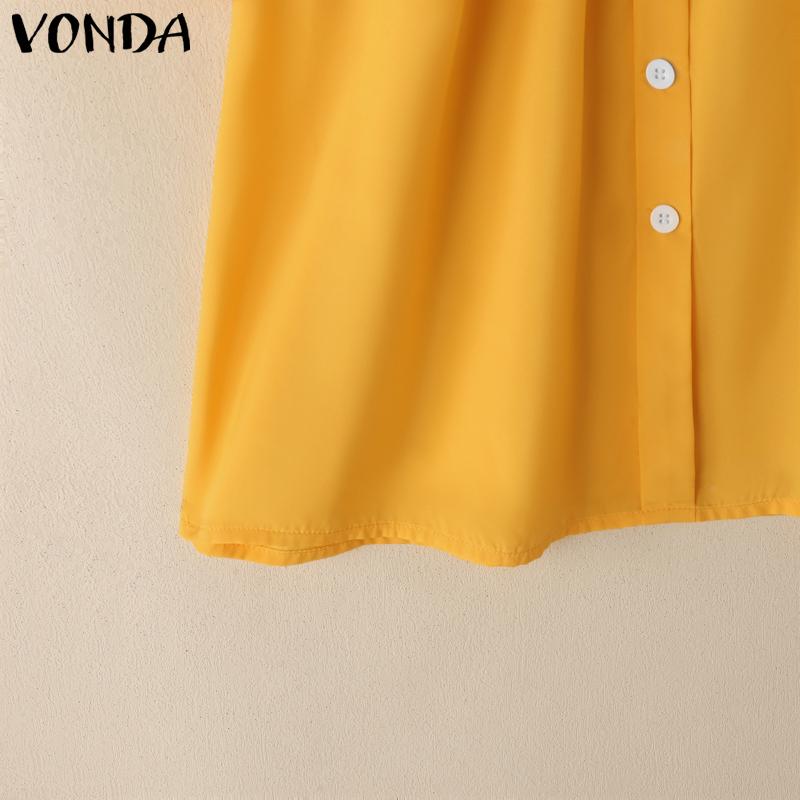VONDA Женские летние блузки с короткими рукавами и оборками с круглым вырезом