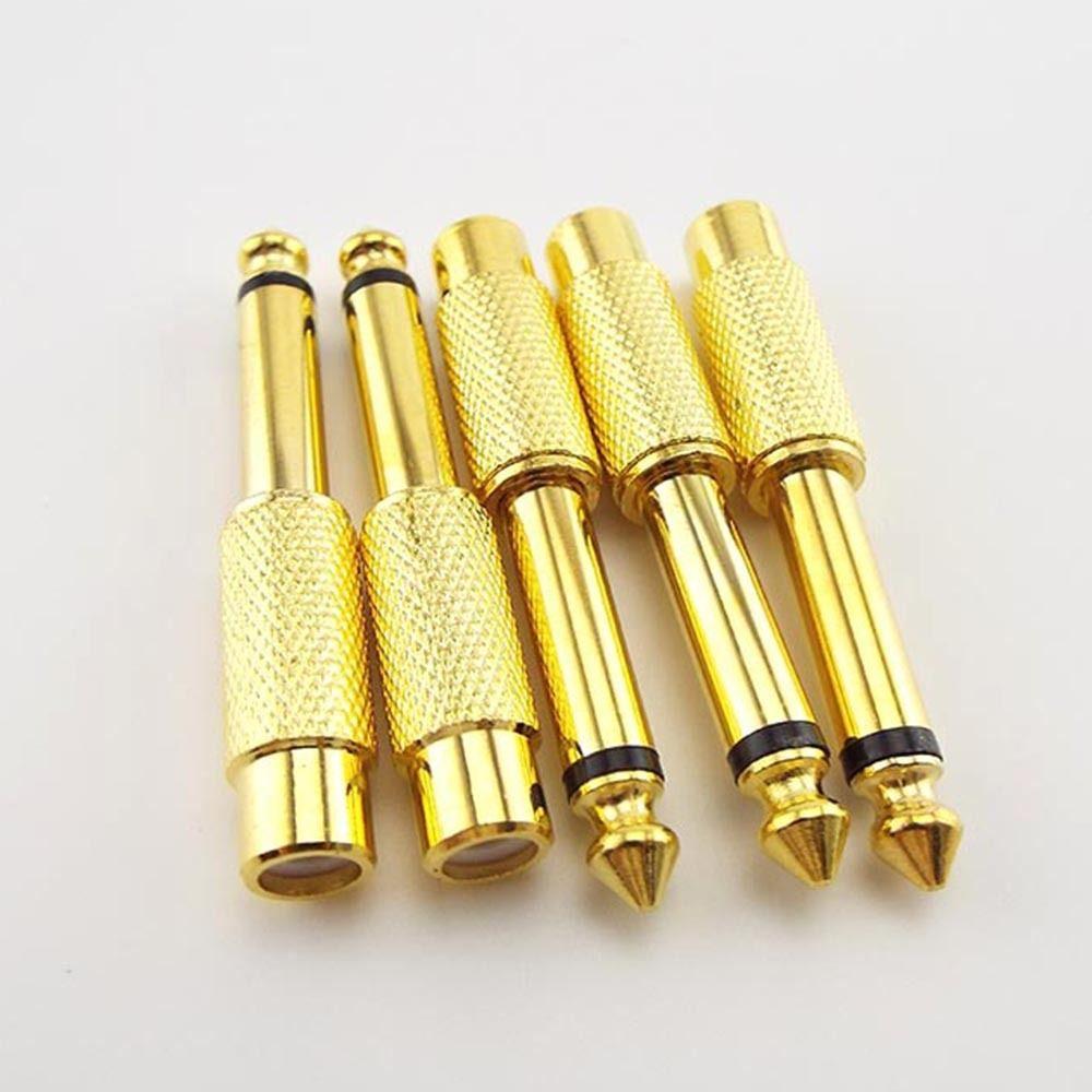 10Pcs Mono TS Plug Design 1/4" Mono TS Male Connector RCA Female Jack Converter DIY Audio Equipment