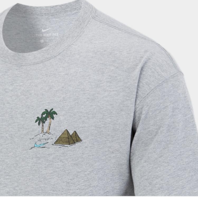Nike T Shirts Unisex Gray Crew Neck Moderate DD8913-063