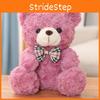 Teddy Cute Bear Plush Toy With Checkered Bow Decoration For Kids Gift Birthday