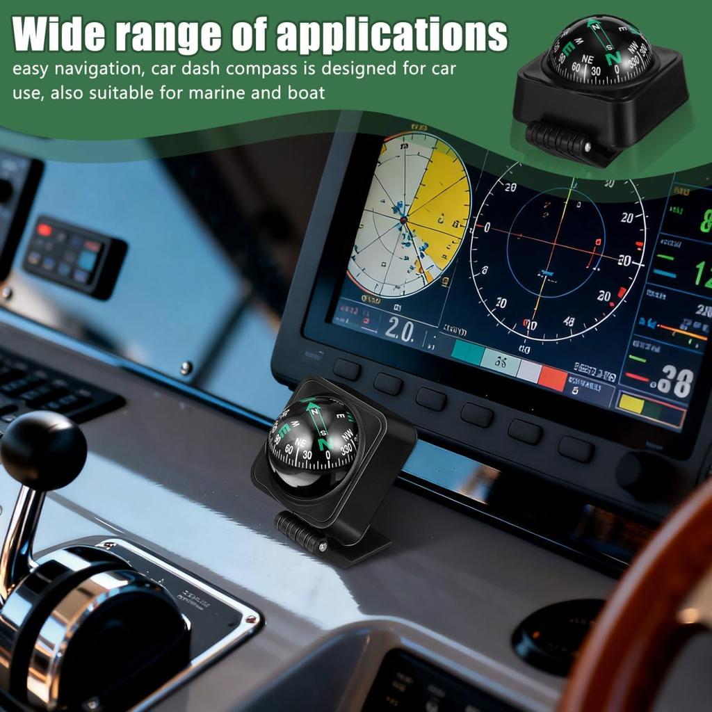 Car Dashboard Compass Ball Portable Auto Compass For Accurate Navigation For Cars Boats And Outdoor Use Compact Dashboard Ornament