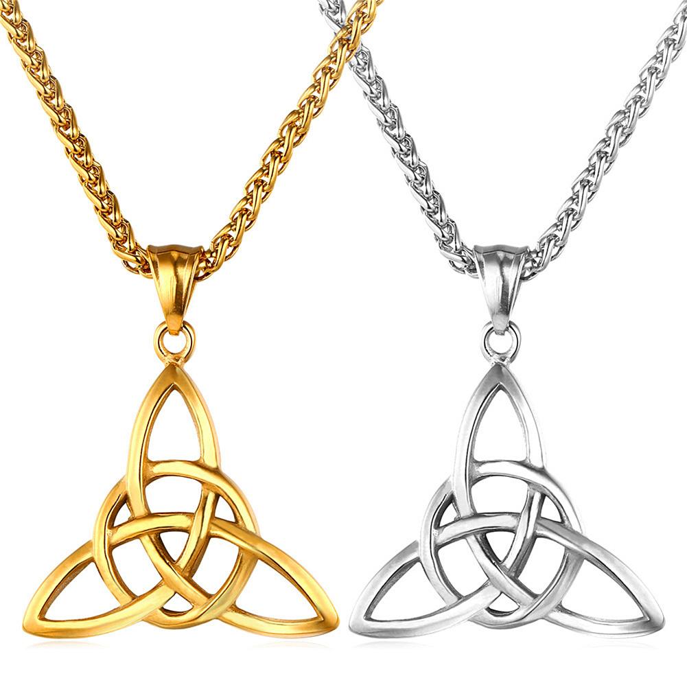 Men Titanium Steel Jewelry Fashion Creative Retro Irish Knot Pendant Necklace Valentine's Day Gift