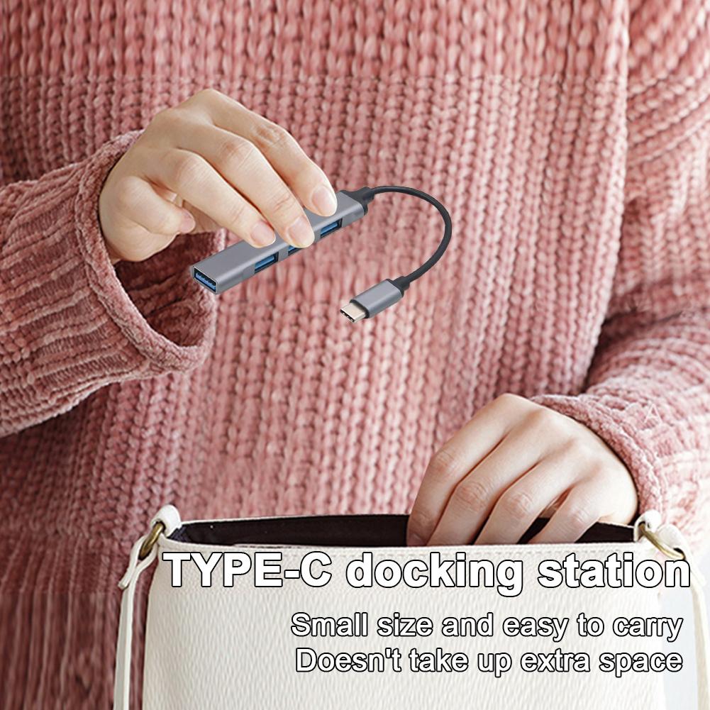 4-Port USB 3.0 Hub Adapter 5Gbps USB Data Hub USB C To USB Hub Multiple USB 3.0 Hub USB Port Expander for Laptop and PC