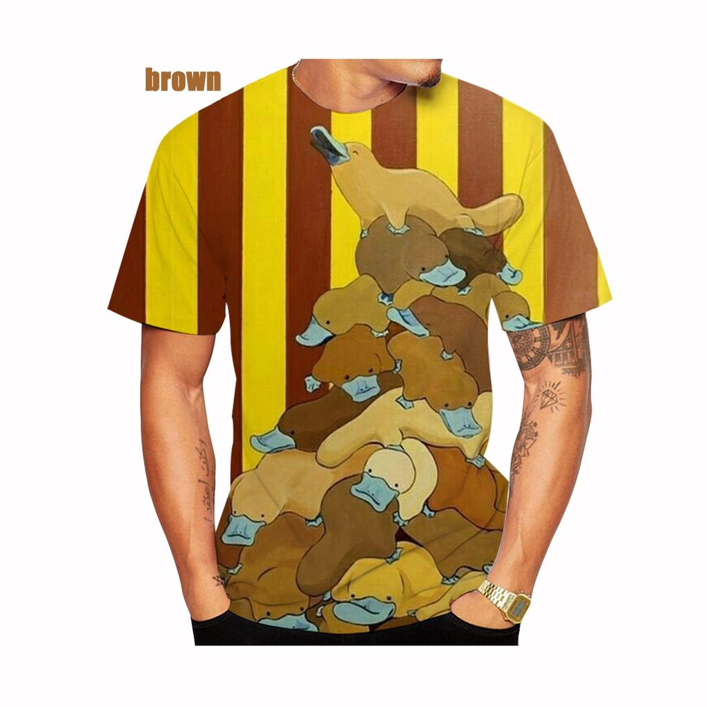 Новая модная футболка с коротким рукавом для мужчин/женщин с рисунком утконоса и забавным 3D-принтом, размер XXS-5XL