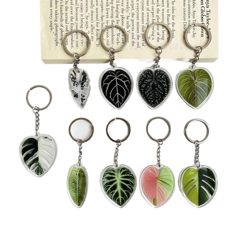 1 шт. Акриловый маленький подарок имитация зеленого растения модный брелок прекрасный лист брелок кулон женская сумка кулон