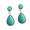 Ethnic Style Ancient Silver Turquoise Earrings, Creative Drop-shaped Turquoise Exaggerated Earrings