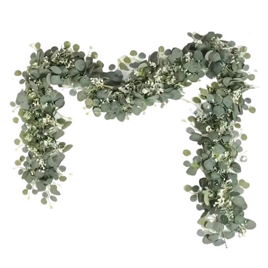 1/2/3Pcs 180CM Artificial Eucalyptus Leaves Garland Indoor Outdoor Hanging Fake Greenery Plants Party Christmas Mantle Fireplace Porch Stairs