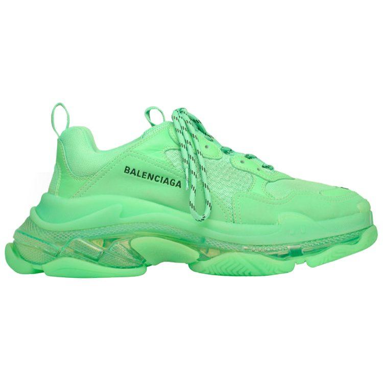 Balenciaga Triple S Кожа крупного рогатого скота Сетка Низкие Кроссовки на массивной подошве Мужские Зеленый 541624W2CF13801