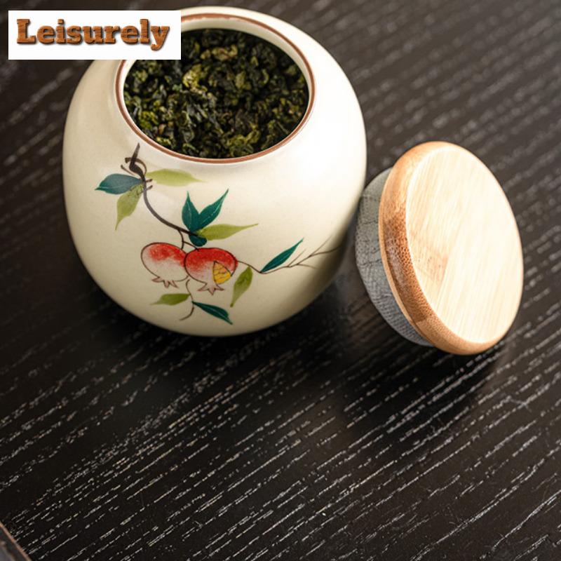 250 мл расписанный вручную гранатовый чайный ящик-органайзер влагостойкие контейнеры для хранения ручной работы чайная коробка украшение для чайного сервиза