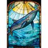 Abstract Sealife Stained Glass Pattern Art Poster Prints Canvas Painting Seahorse Manta Ray Whale Shark Dolphin Home Decor