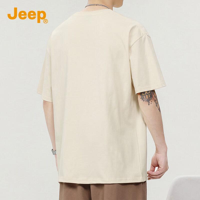 Jeep Мужская хлопковая футболка с коротким рукавом, плотность 260 г/м²