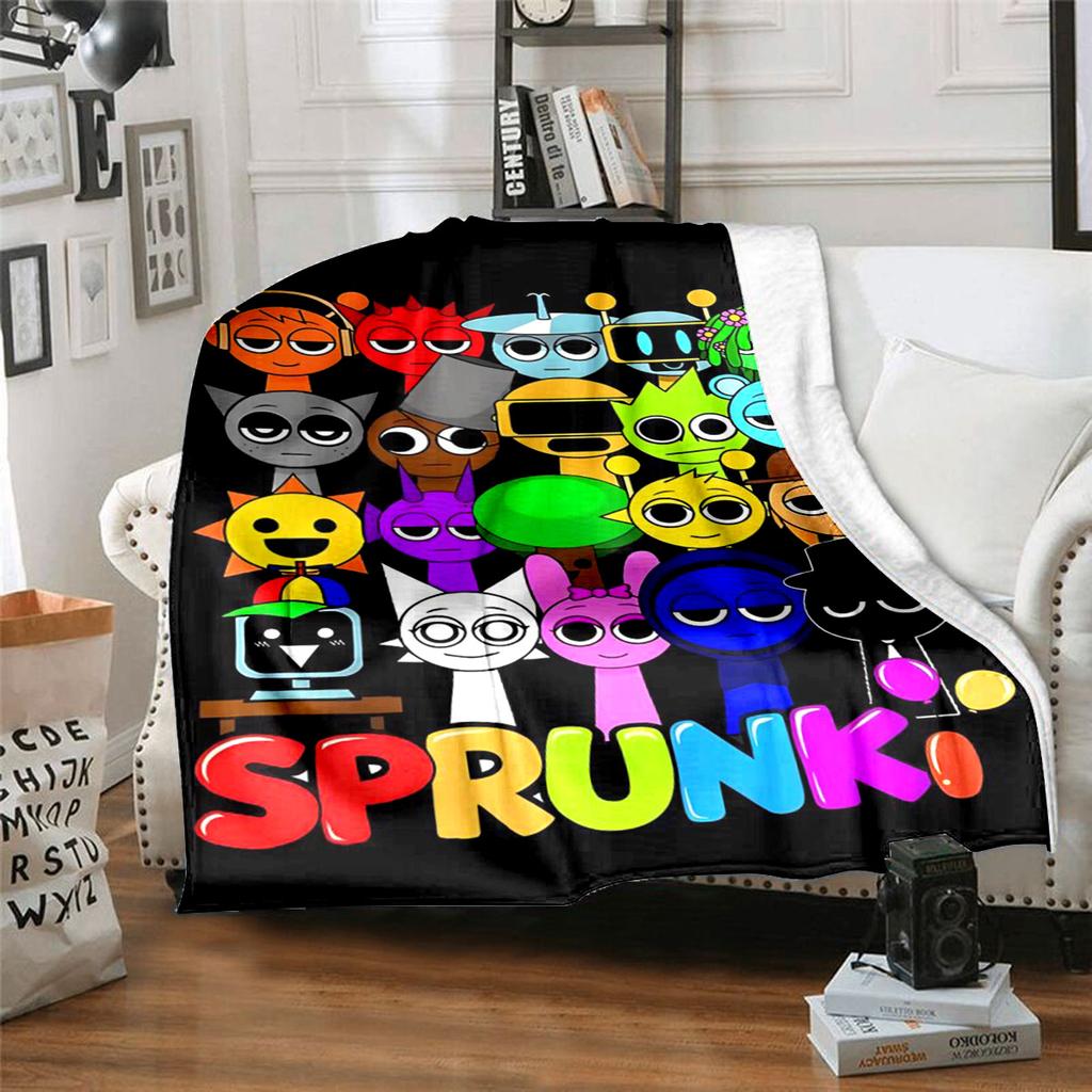Sprunki Characters Plush Blanket Soft Comfortable All Seasons Perfect Gift Couch Office Nap Outdoor Travel Blanket