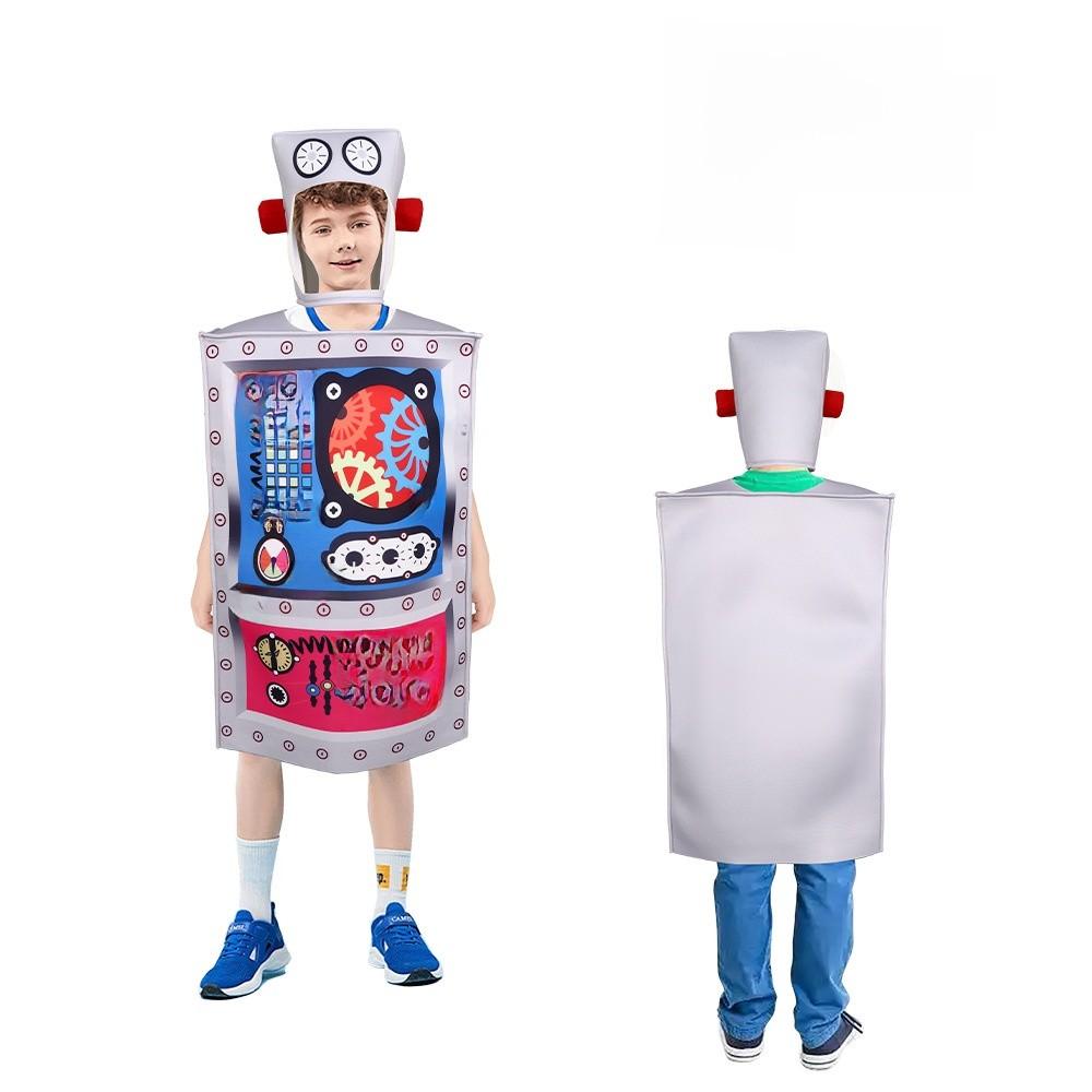 Halloween Costume Robot Creative Polyester Cosplay Wear Adults Kid Parties Theme