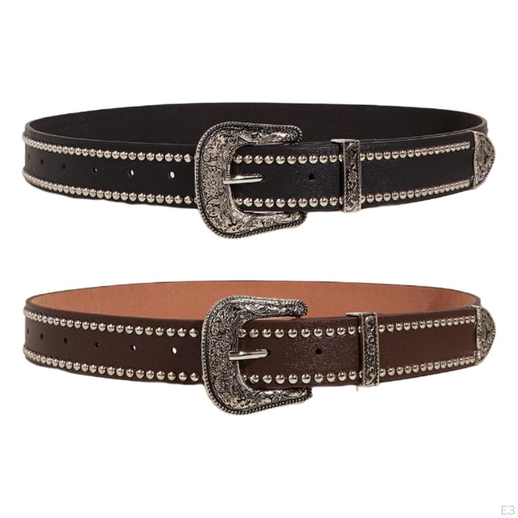 Women Waist Belt Ladies Belts Adjustable Decorative Dress Eyelet PU Leather for