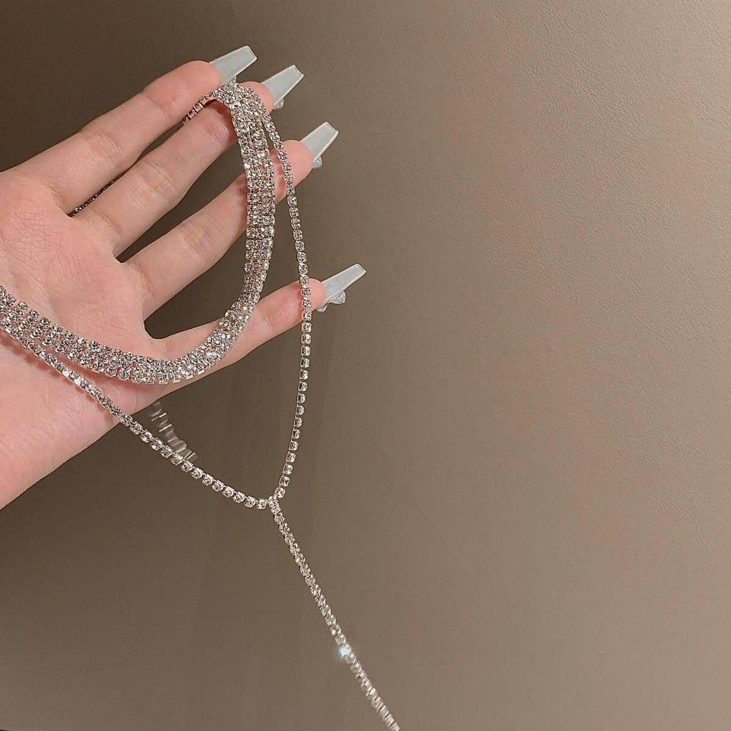 Многослойное ожерелье с кисточками и бриллиантами для женщин