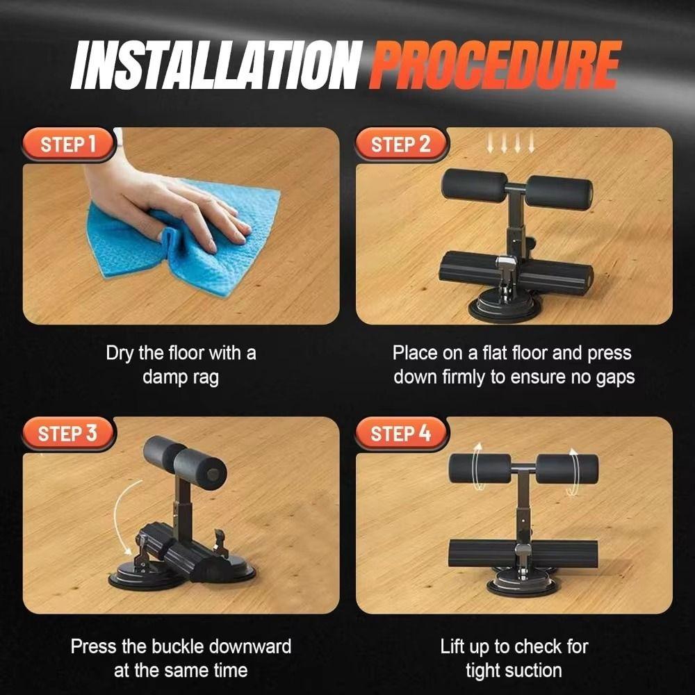 with Resistance Band Sit-up Assistive Bar Suction Cup Type Sit Up Exercise Equipment  Men/Women