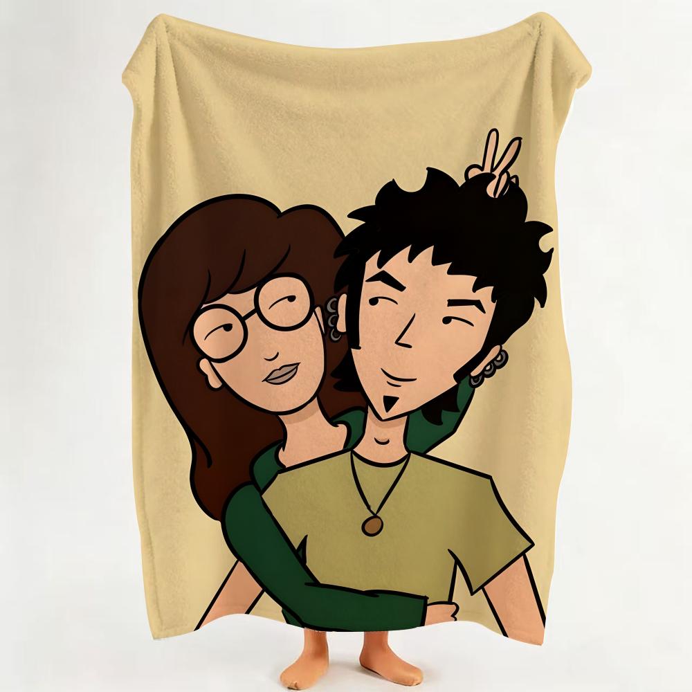 cartoon D Daria T The S Series Throw Flannel Throw Blanket Suitable for Sofa Living Room Bedroom
