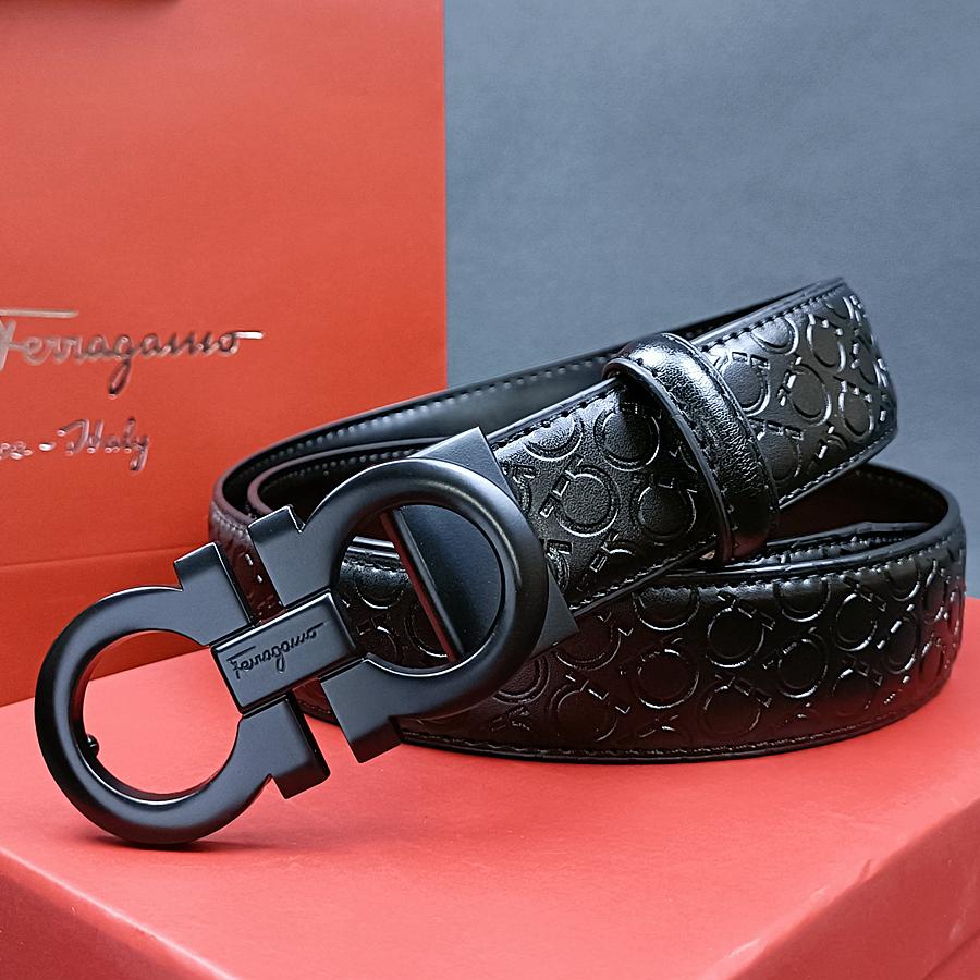 Salvatore Ferragamo 3.3cm Men's Belt Luxury Brand Designer Belt Suit Jeans Formal Brand Classic Tail Clip with Horseshoe Pattern