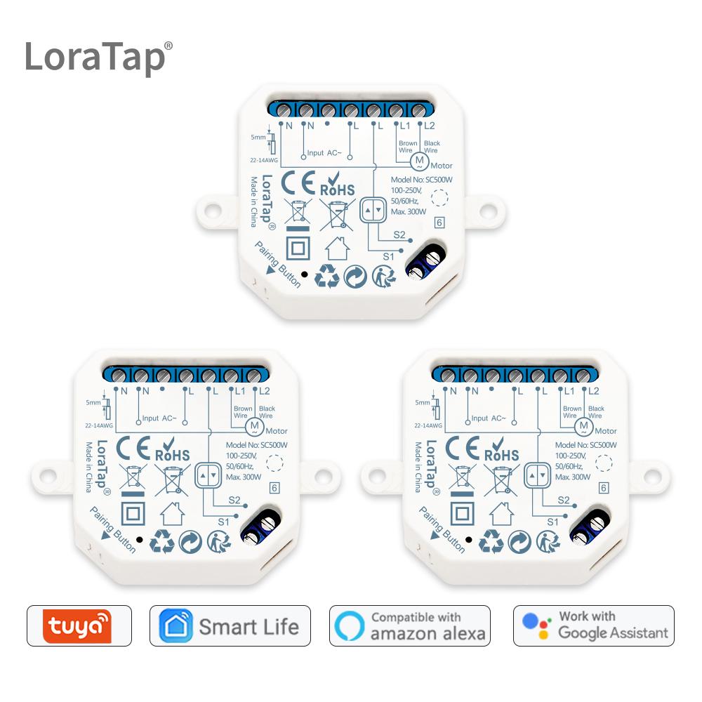 Tuya Smart Life WiFi Curtains Switch Connected Rolls Shutters Control Blinds Motor Google Home Alexa Electric Window LoraTap
