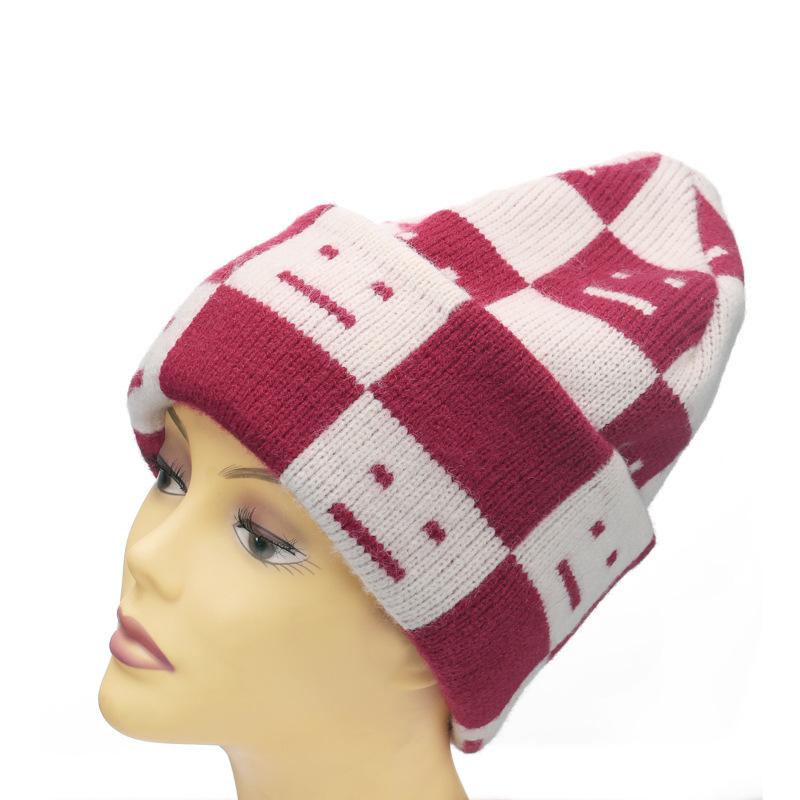 Холодная шляпа женская уличная большая шляпа, теплая на осень и зиму, утолщенная вязаная шапка женская модная защита ушей, смайлик, шерстяная шапка женская