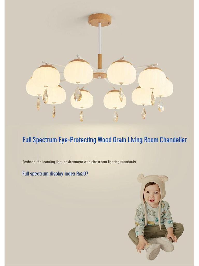 Скандинавская современная светодиодная деревянная люстра – Японский стиль, удобный для глаз дизайн птицы для гостиных и ресторанов