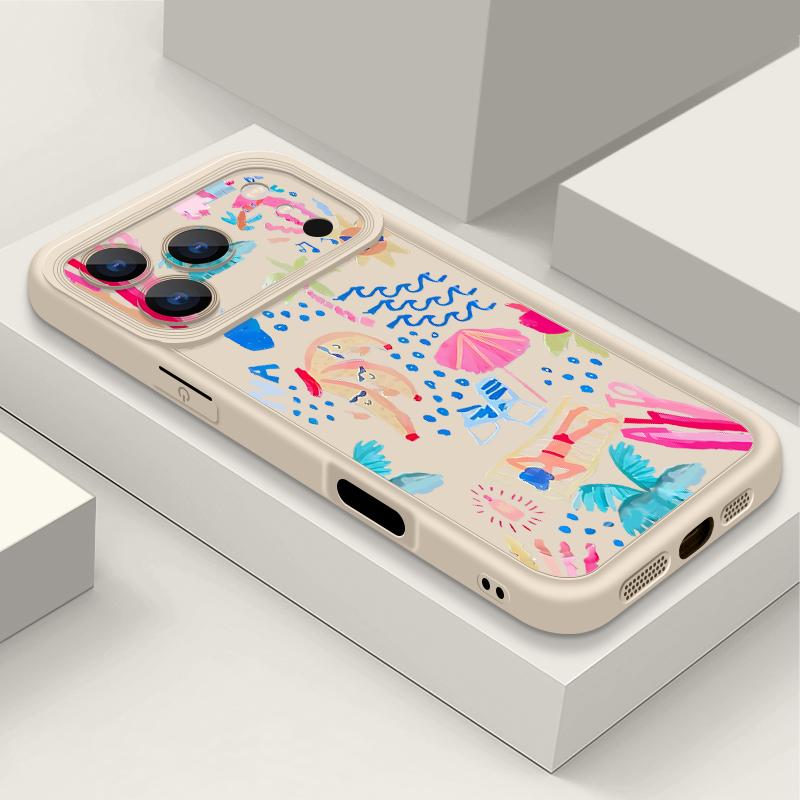 Ударопрочный чехол для телефона Для iPhone 17 Pro Max Мультяшная картина с отпуском Силиконовый чехол Для iPhone 16 Pro Max Чехол iPhone 15 14 13 12 11 16E Air