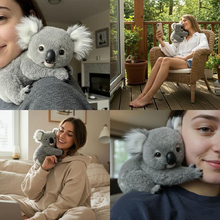 Короткий мех Коала Панда Плюшевая кукла Милое украшение для стола Безопасная мягкая набивка Игрушка животное Коллекционный орнамент для спален