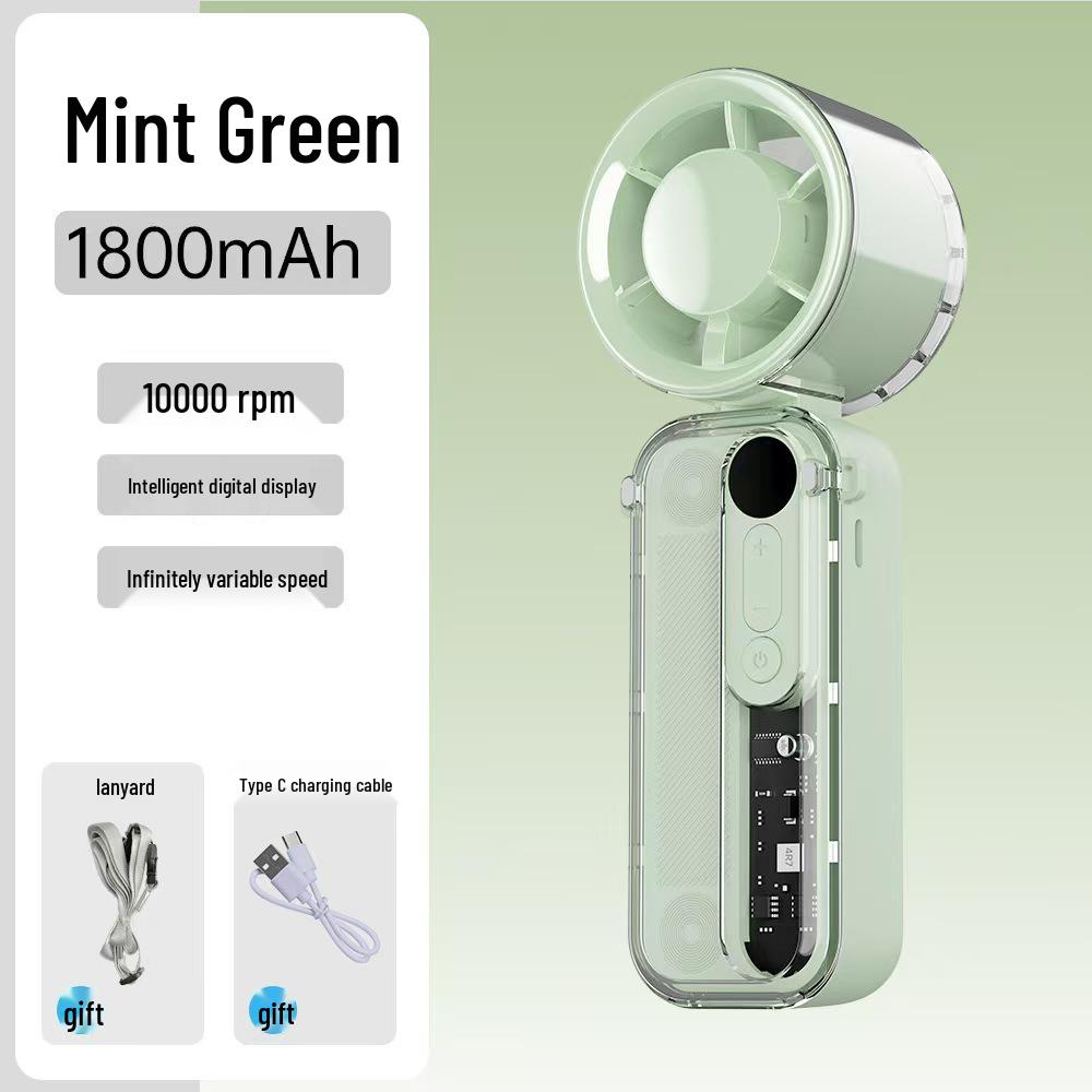 Rechargeable Handheld Neck-Hanging Mini Fan with Semiconductor Cooling and Long Battery Life